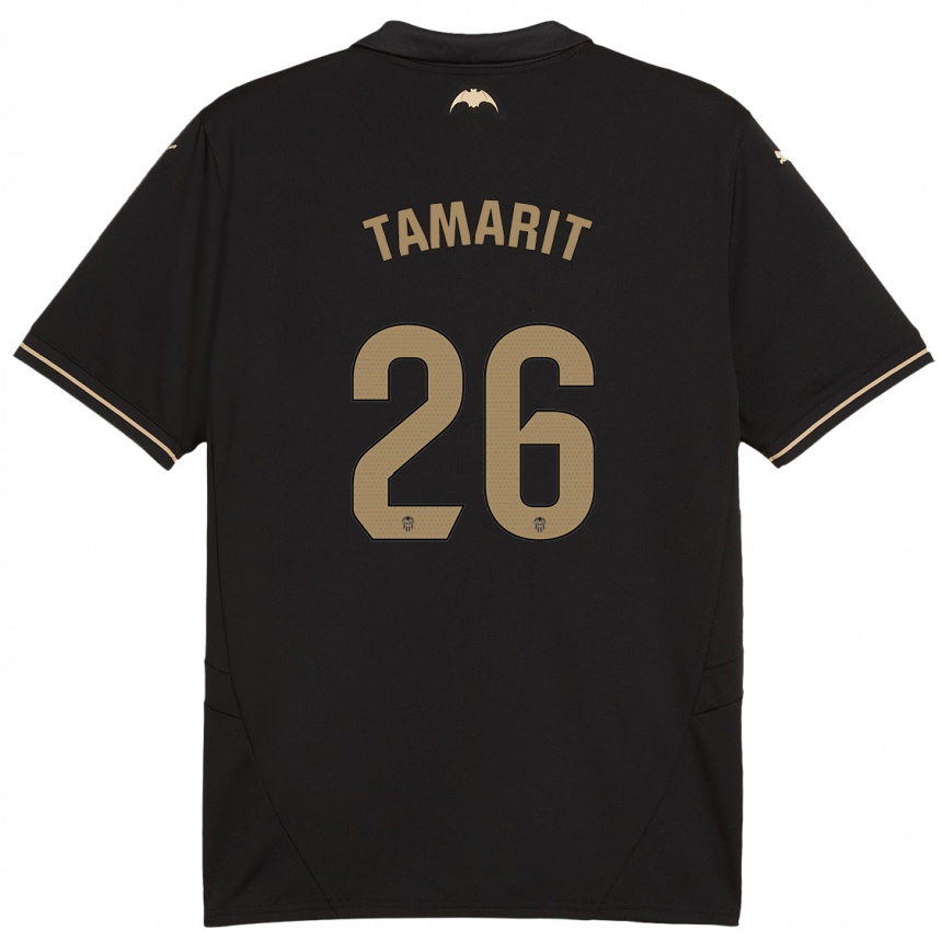 Men Football Sara Tamarit #26 Black Away Jersey 2024/25 T-Shirt Za