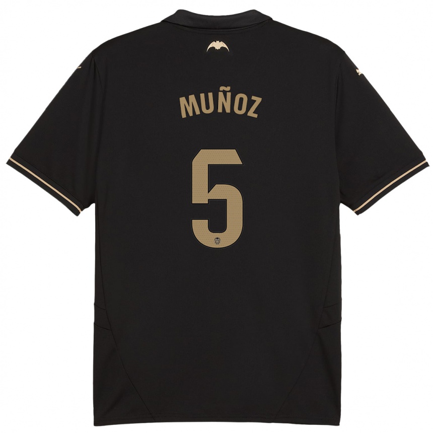 Men Football Iván Muñoz #5 Black Away Jersey 2024/25 T-Shirt Za