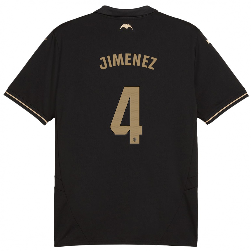 Men Football Maria Jimenez #4 Black Away Jersey 2024/25 T-Shirt Za