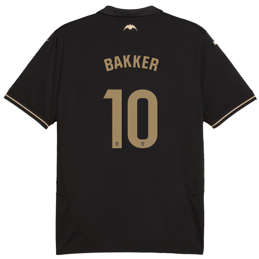 Men Football Linda Bakker #10 Black Away Jersey 2024/25 T-Shirt Za