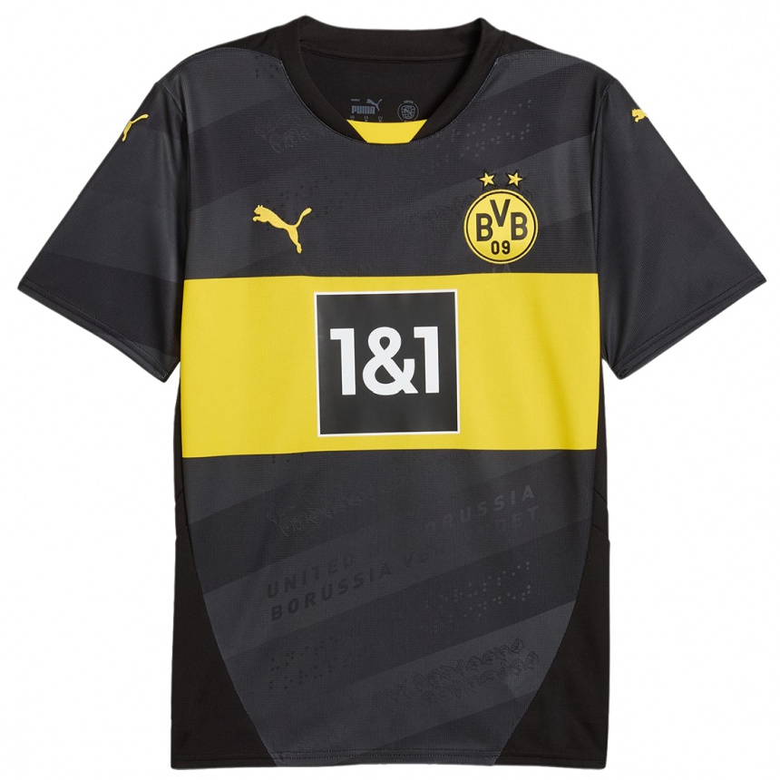 Men Football Sando Mie Sophie #6 Black Yellow Away Jersey 2024/25 T-Shirt Za