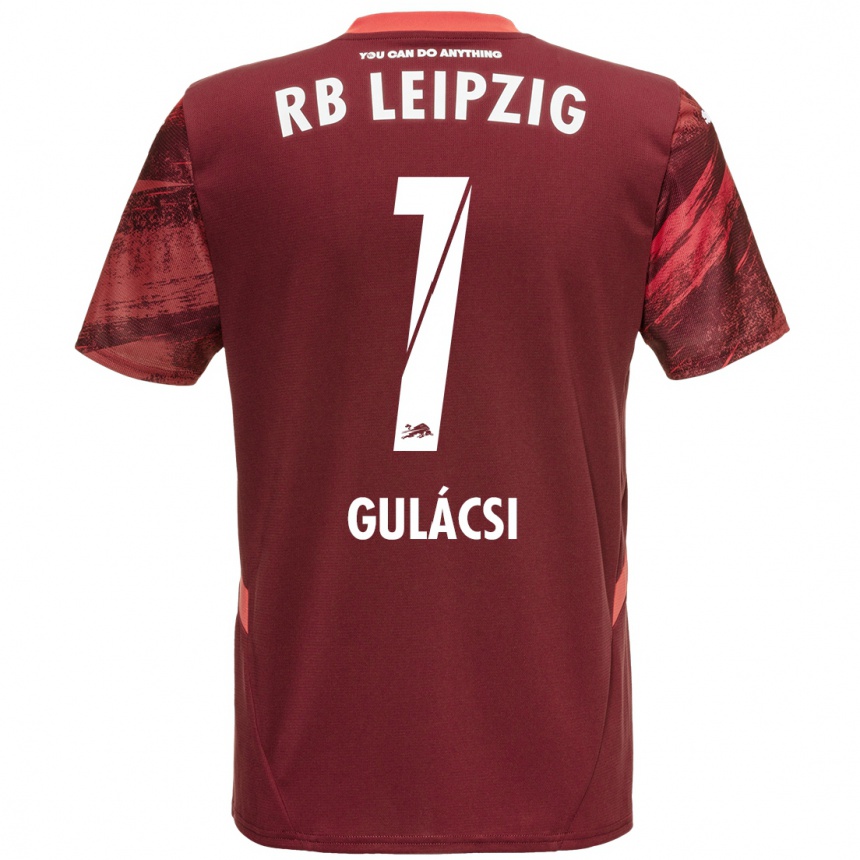 Men Football Péter Gulácsi #1 Burgundy Away Jersey 2024/25 T-Shirt Za