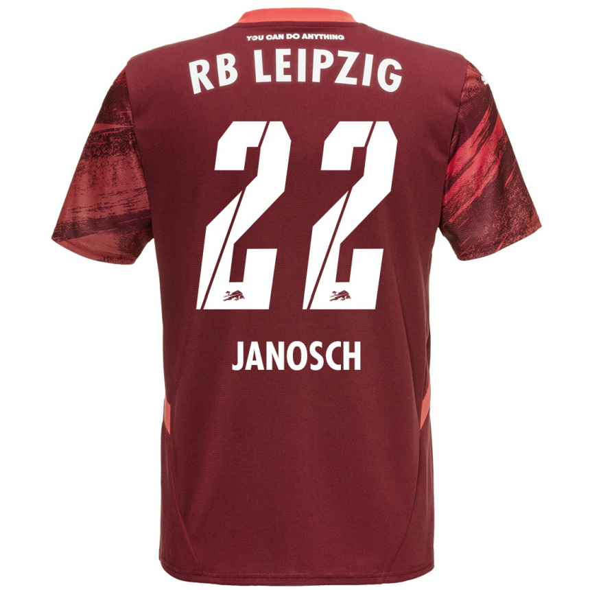 Men Football Luca Janosch #22 Burgundy Away Jersey 2024/25 T-Shirt Za