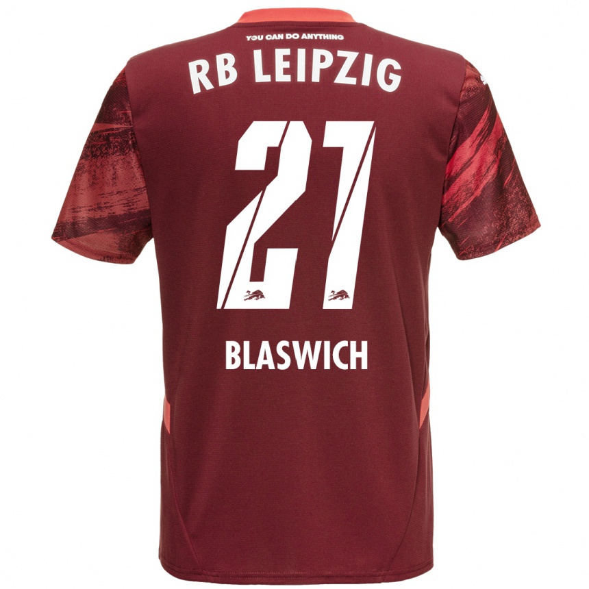 Men Football Janis Blaswich #21 Burgundy Away Jersey 2024/25 T-Shirt Za