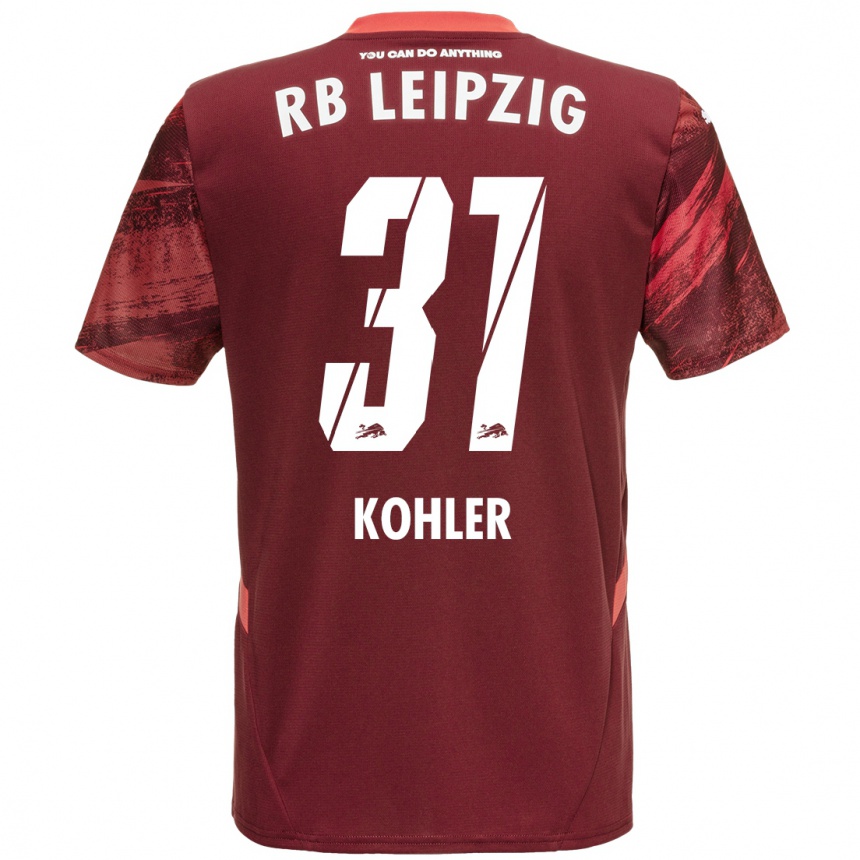 Men Football Tim Köhler #31 Burgundy Away Jersey 2024/25 T-Shirt Za