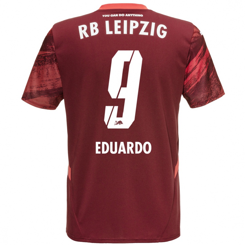 Men Football Yannick Eduardo #9 Burgundy Away Jersey 2024/25 T-Shirt Za