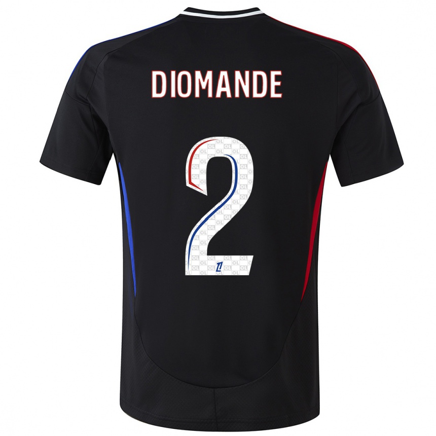 Men Football Sinaly Diomande #2 Black Away Jersey 2024/25 T-Shirt Za