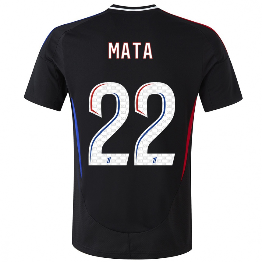 Men Football Clinton Mata #22 Black Away Jersey 2024/25 T-Shirt Za