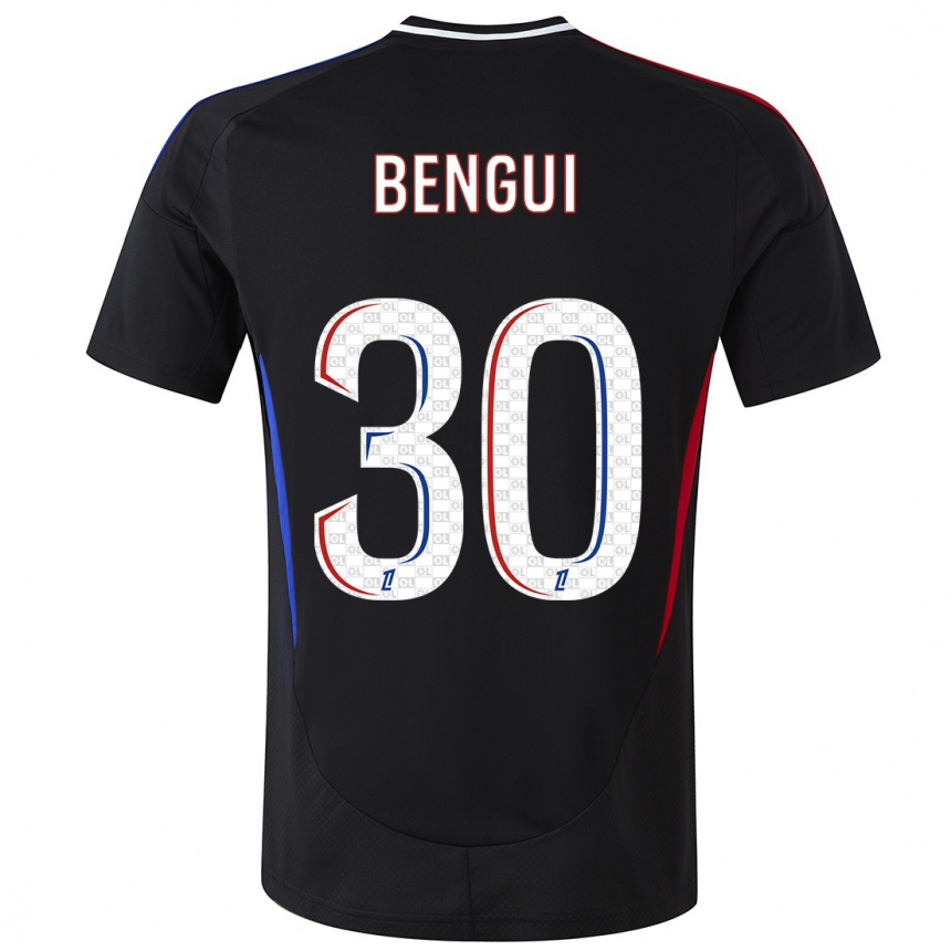 Men Football Justin Bengui Joao #30 Black Away Jersey 2024/25 T-Shirt Za