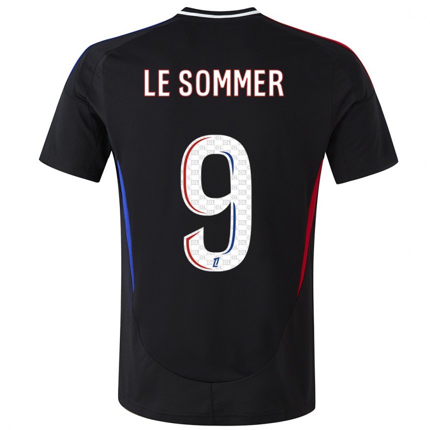 Men Football Eugenie Le Sommer #9 Black Away Jersey 2024/25 T-Shirt Za