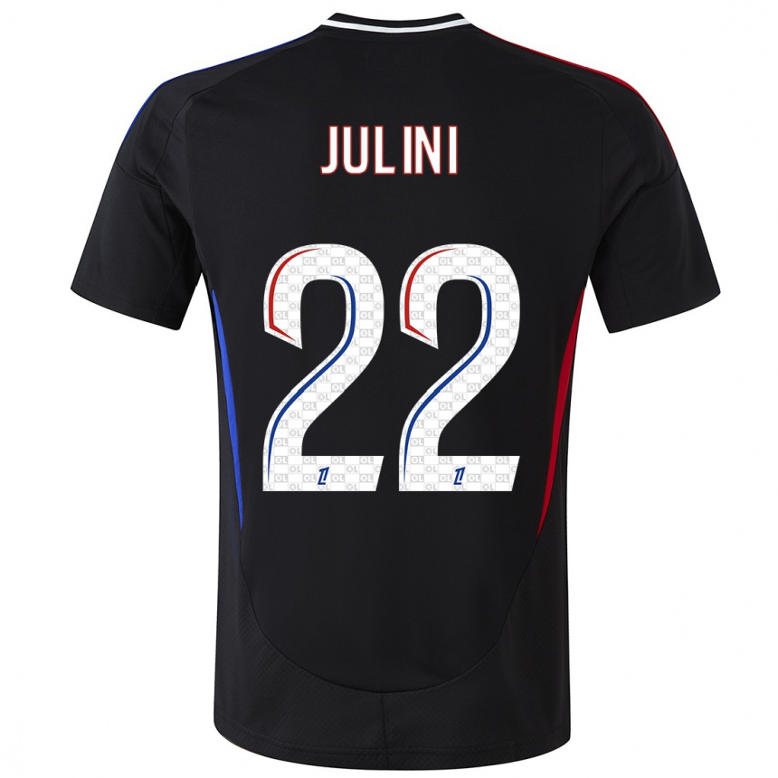 Men Football Sally Julini #22 Black Away Jersey 2024/25 T-Shirt Za