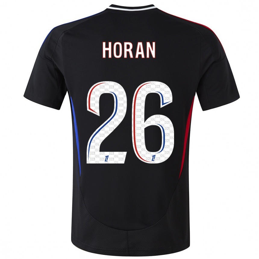 Men Football Lindsey Horan #26 Black Away Jersey 2024/25 T-Shirt Za