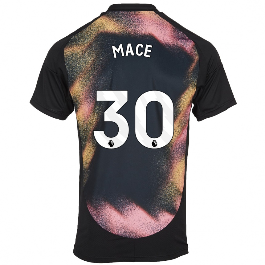 Men Football Ruby Mace #30 Black White Away Jersey 2024/25 T-Shirt Za