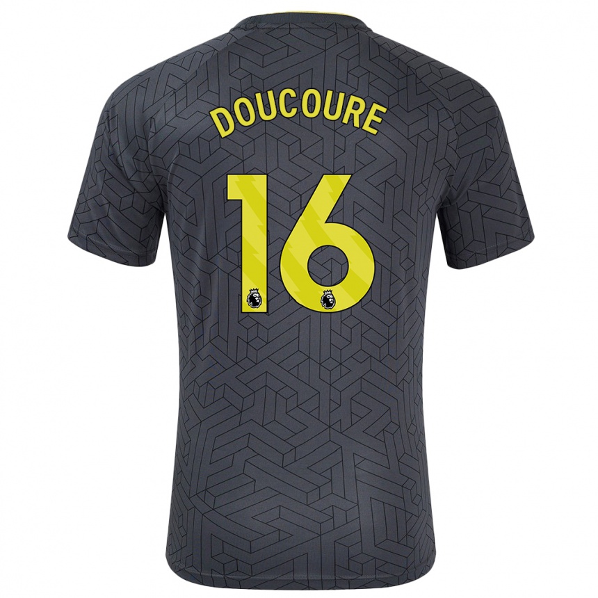 Men Football Abdoulaye Doucouré #16 Black Yellow Away Jersey 2024/25 T-Shirt Za