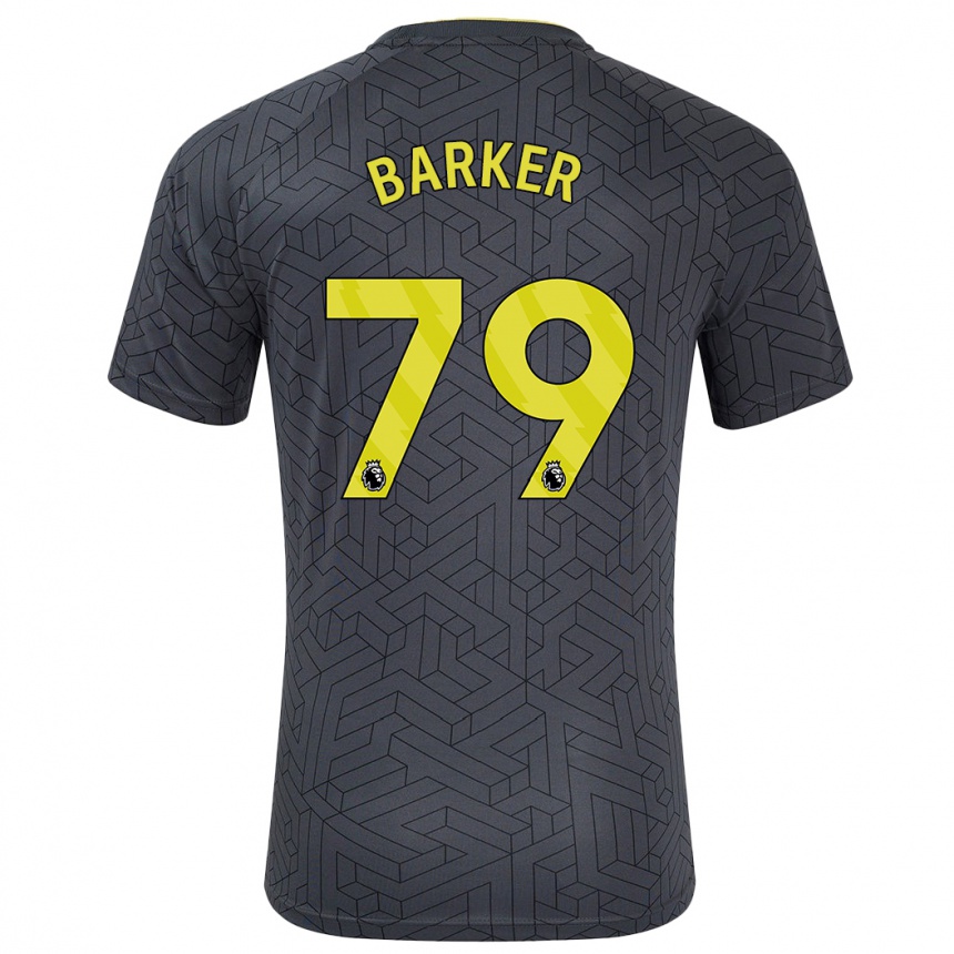 Men Football Owen Barker #79 Black Yellow Away Jersey 2024/25 T-Shirt Za