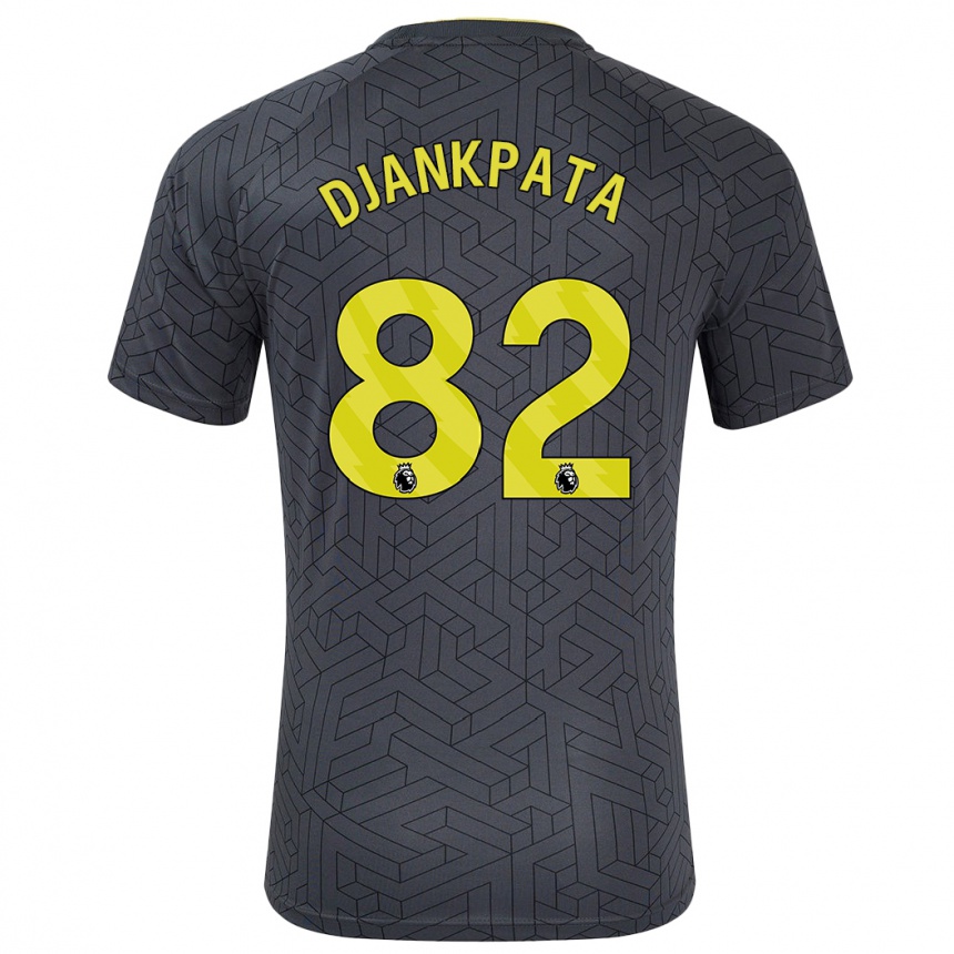 Men Football Halid Djankpata #82 Black Yellow Away Jersey 2024/25 T-Shirt Za