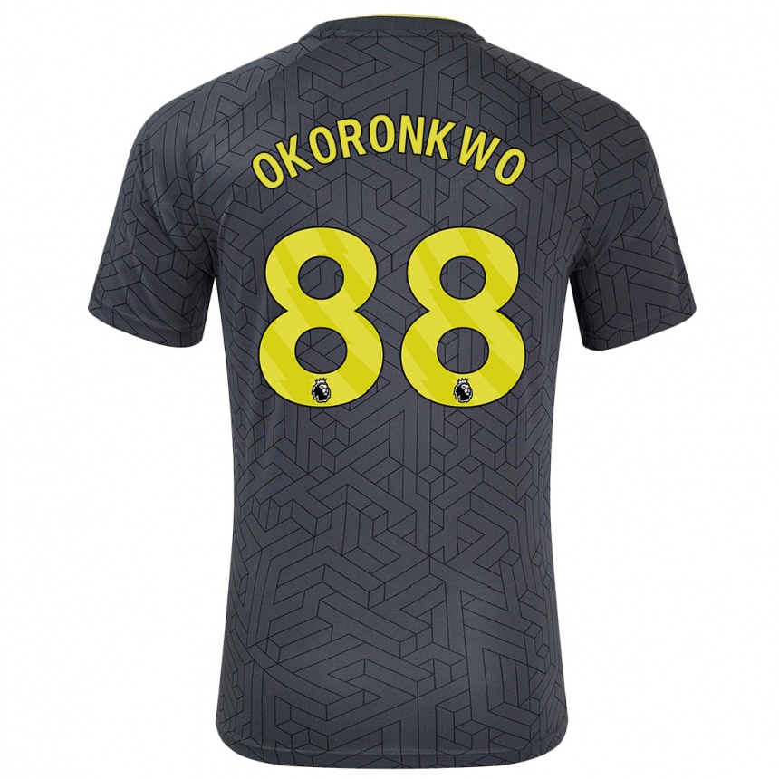 Men Football Francis Okoronkwo #88 Black Yellow Away Jersey 2024/25 T-Shirt Za