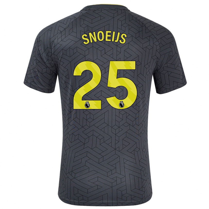 Men Football Katja Snoeijs #25 Black Yellow Away Jersey 2024/25 T-Shirt Za