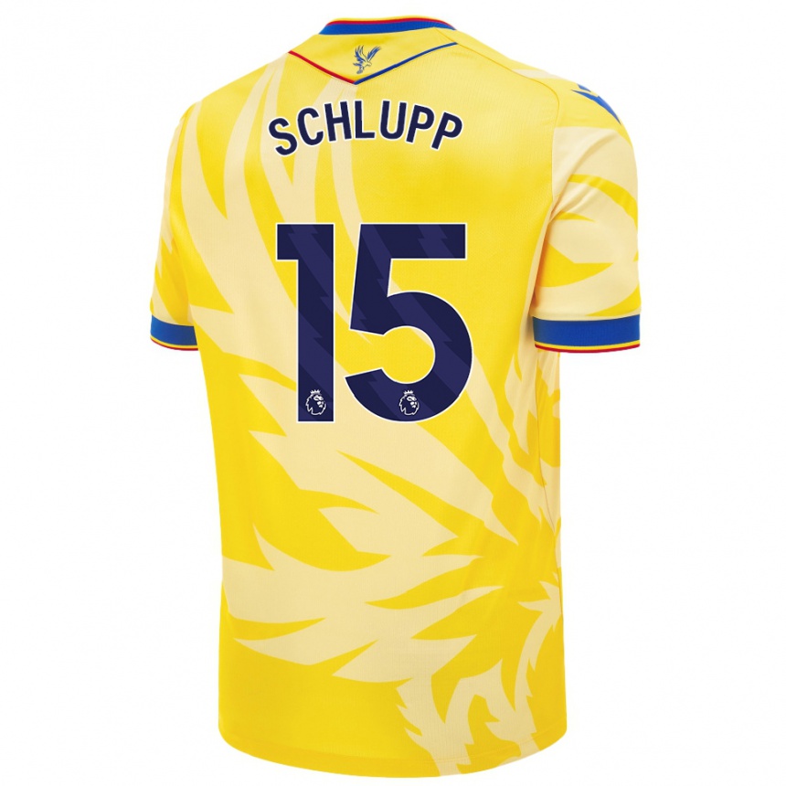 Men Football Jeffrey Schlupp #15 Yellow Away Jersey 2024/25 T-Shirt Za