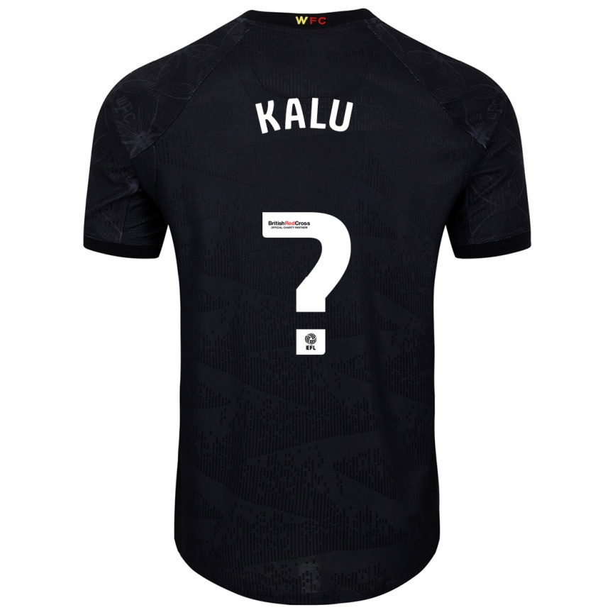 Men Football Samuel Kalu #0 Black White Away Jersey 2024/25 T-Shirt Za