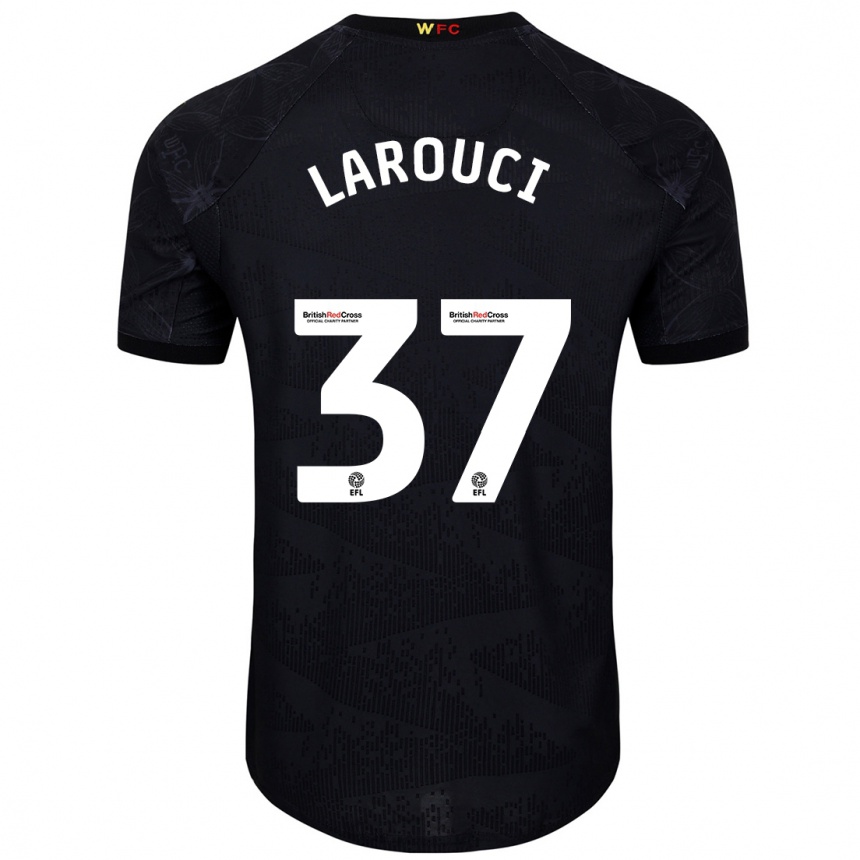 Men Football Yasser Larouci #37 Black White Away Jersey 2024/25 T-Shirt Za