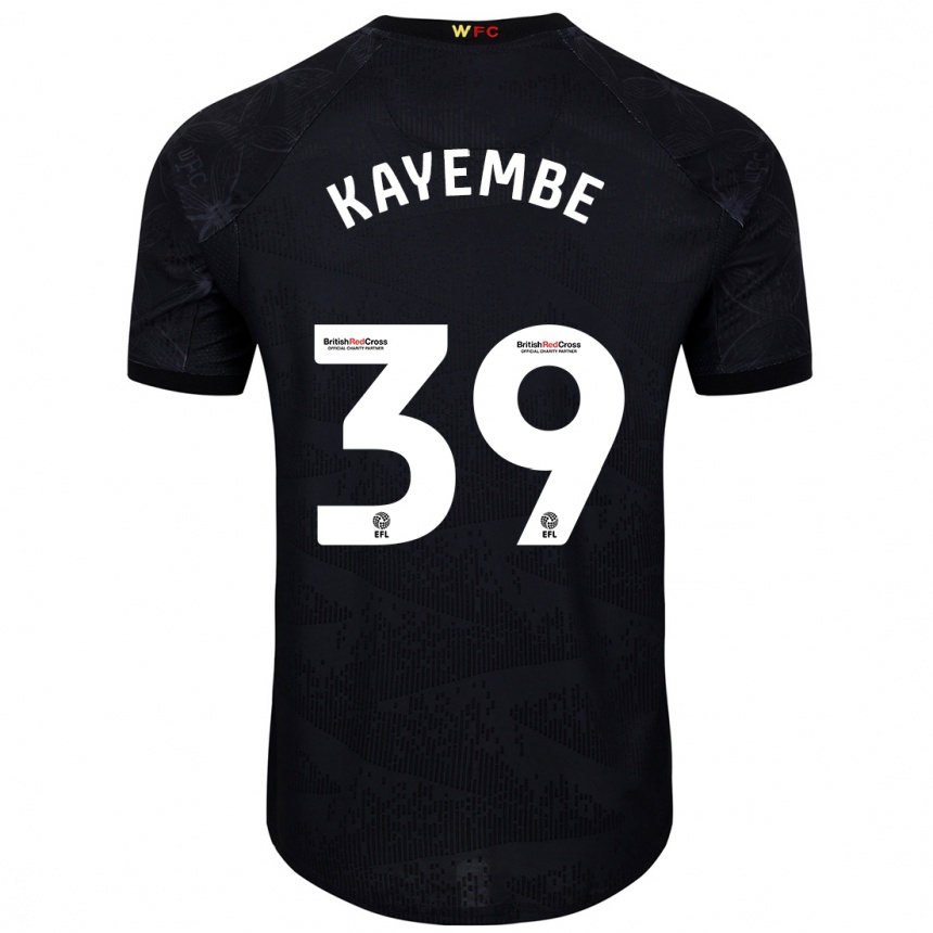 Men Football Edo Kayembe #39 Black White Away Jersey 2024/25 T-Shirt Za