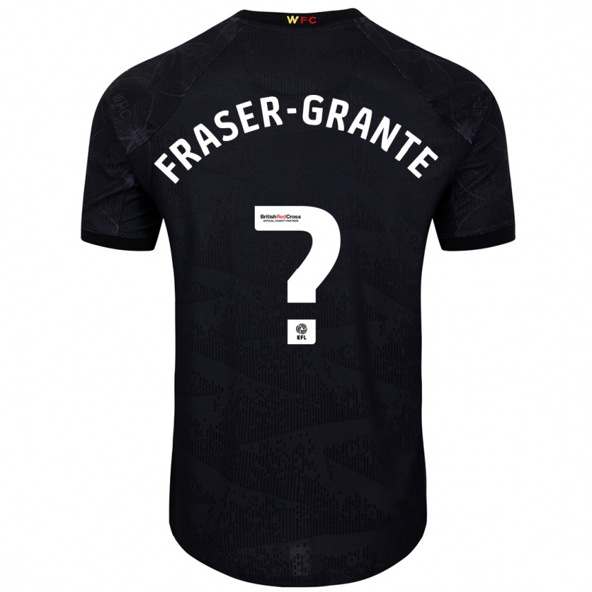 Men Football Zak Fraser-Grante #0 Black White Away Jersey 2024/25 T-Shirt Za