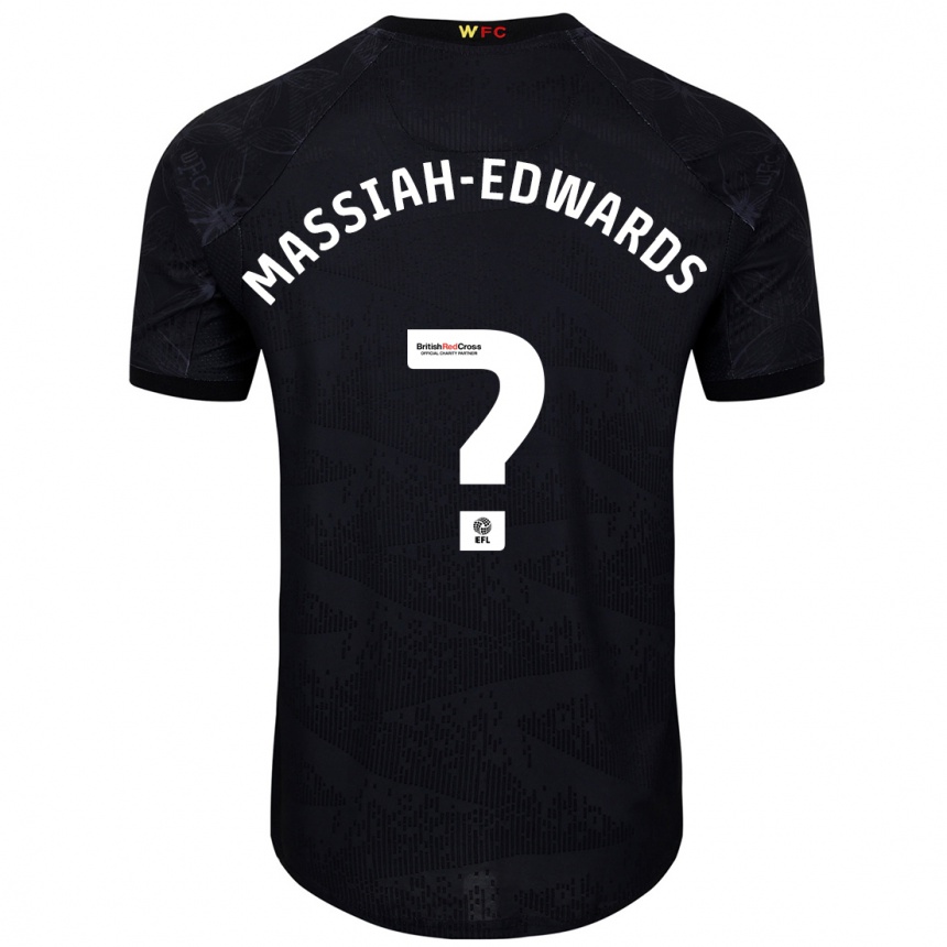 Men Football Zavier Massiah-Edwards #0 Black White Away Jersey 2024/25 T-Shirt Za