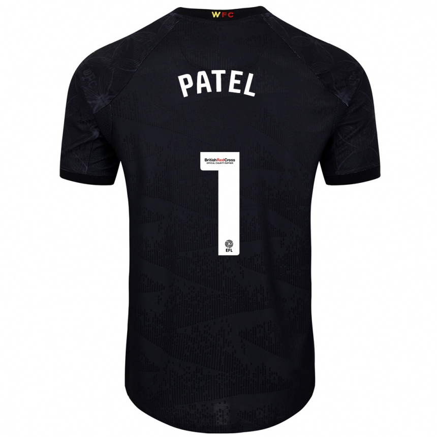 Men Football Safia Middleton-Patel #1 Black White Away Jersey 2024/25 T-Shirt Za