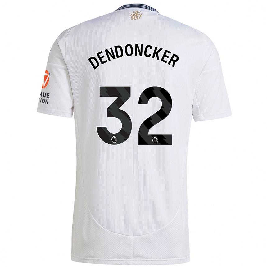 Men Football Leander Dendoncker #32 White Away Jersey 2024/25 T-Shirt Za