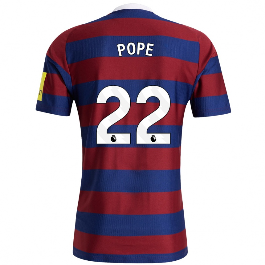 Men Football Nick Pope #22 Burgundy Navy Blue Away Jersey 2024/25 T-Shirt Za