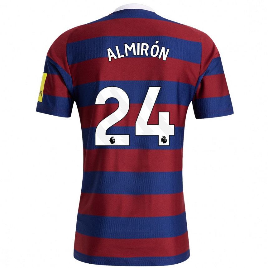 Men Football Miguel Almirón #24 Burgundy Navy Blue Away Jersey 2024/25 T-Shirt Za