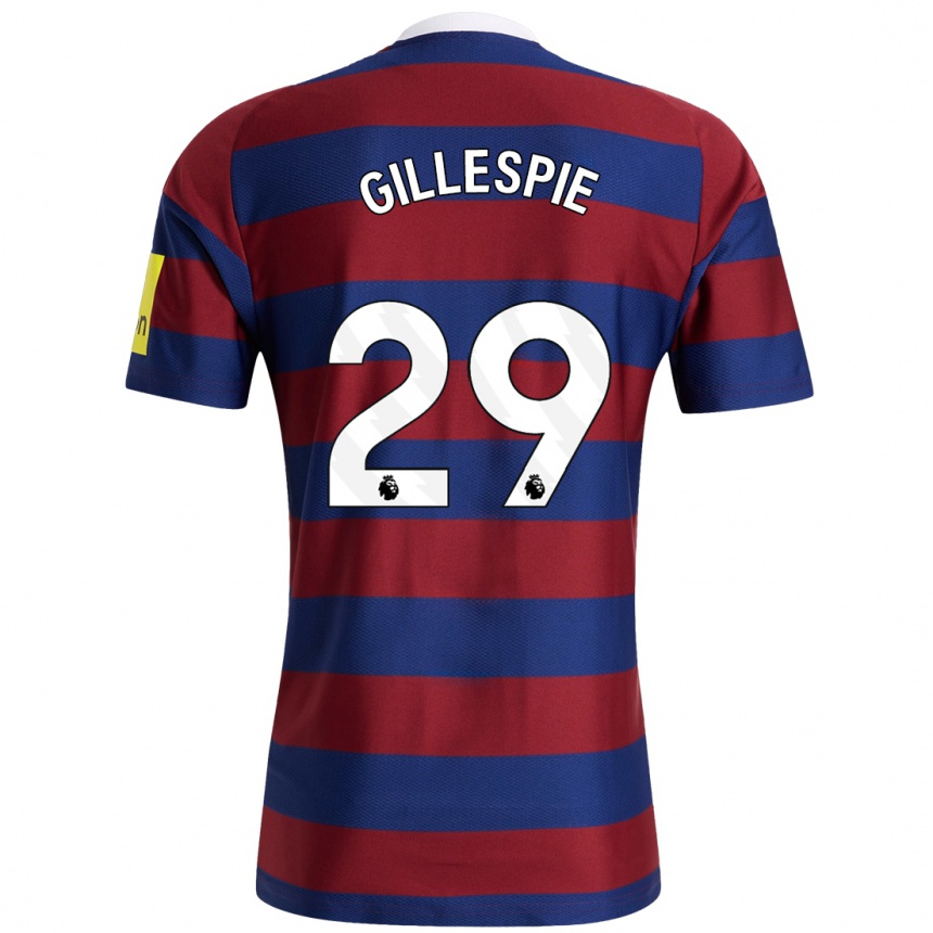 Men Football Mark Gillespie #29 Burgundy Navy Blue Away Jersey 2024/25 T-Shirt Za