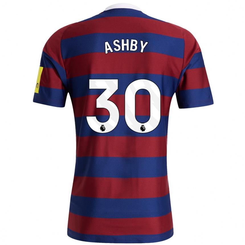 Men Football Harrison Ashby #30 Burgundy Navy Blue Away Jersey 2024/25 T-Shirt Za