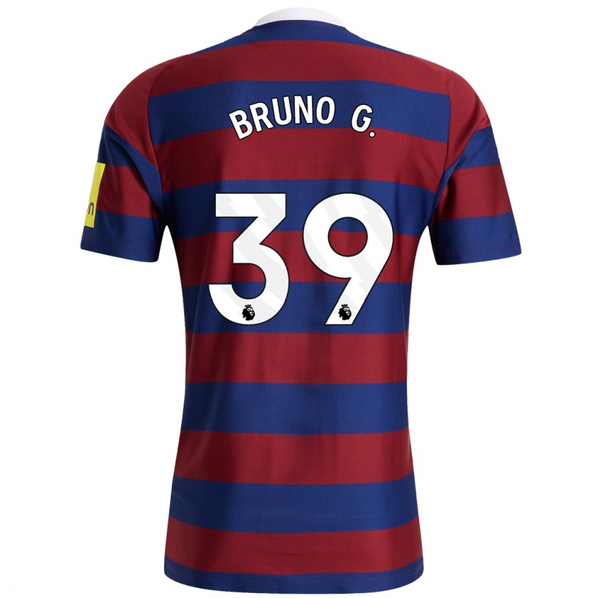 Men Football Bruno Guimarães #39 Burgundy Navy Blue Away Jersey 2024/25 T-Shirt Za