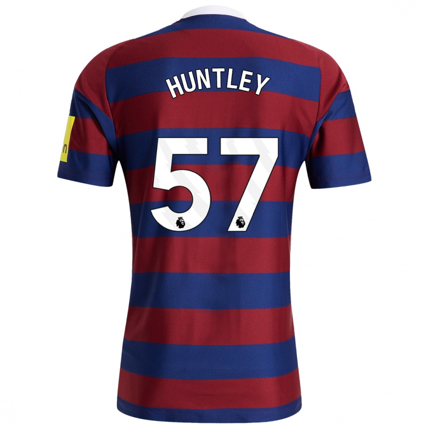 Men Football James Huntley #57 Burgundy Navy Blue Away Jersey 2024/25 T-Shirt Za