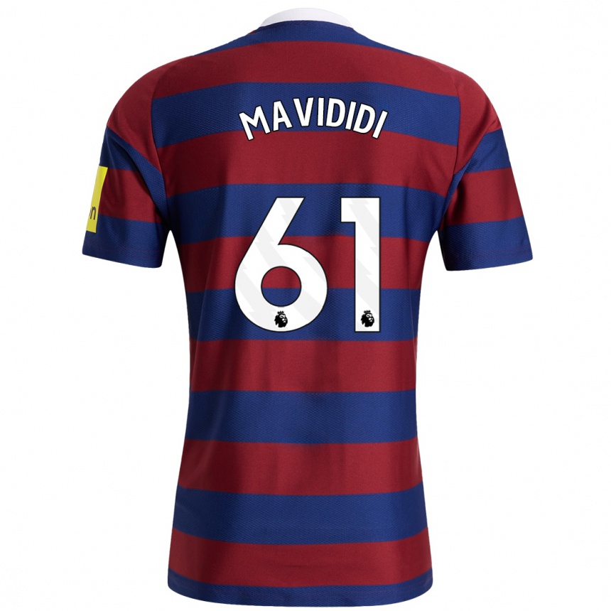 Men Football Shaun Mavididi #61 Burgundy Navy Blue Away Jersey 2024/25 T-Shirt Za