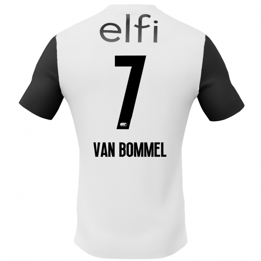 Men Football Ruben Van Bommel #7 White Black Away Jersey 2024/25 T-Shirt Za