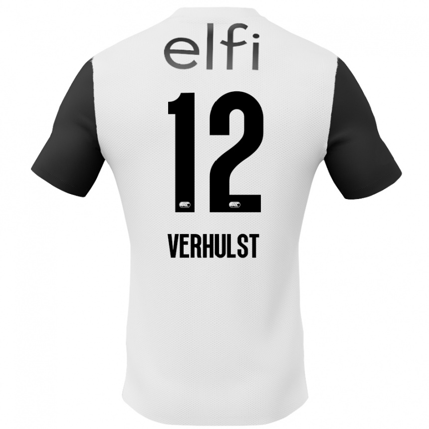 Men Football Hobie Verhulst #12 White Black Away Jersey 2024/25 T-Shirt Za