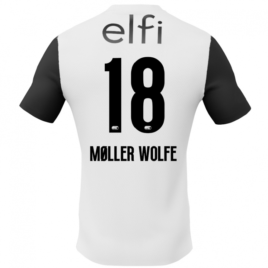 Men Football David Møller Wolfe #18 White Black Away Jersey 2024/25 T-Shirt Za