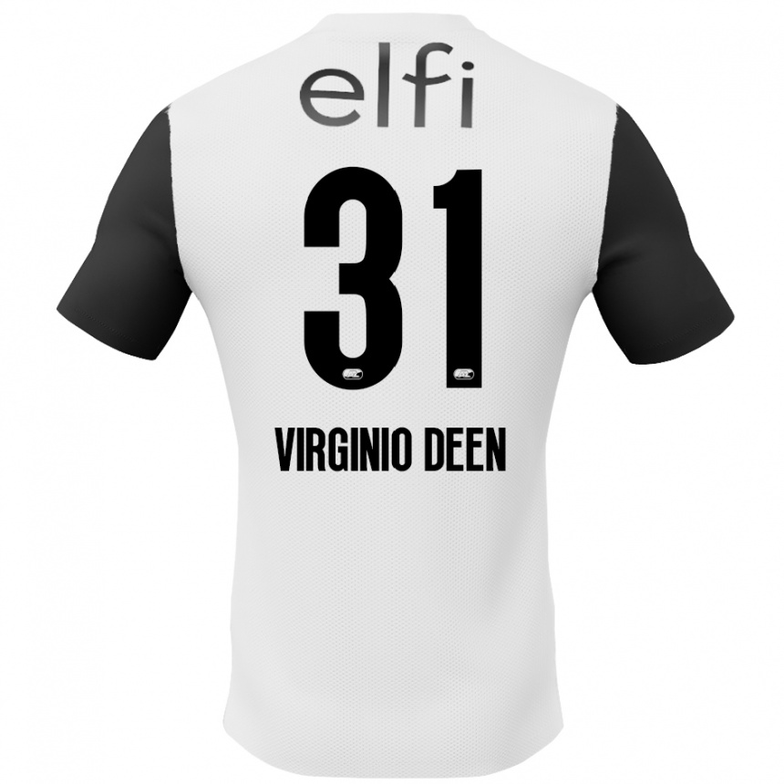 Men Football Daniël Virginio Deen #31 White Black Away Jersey 2024/25 T-Shirt Za