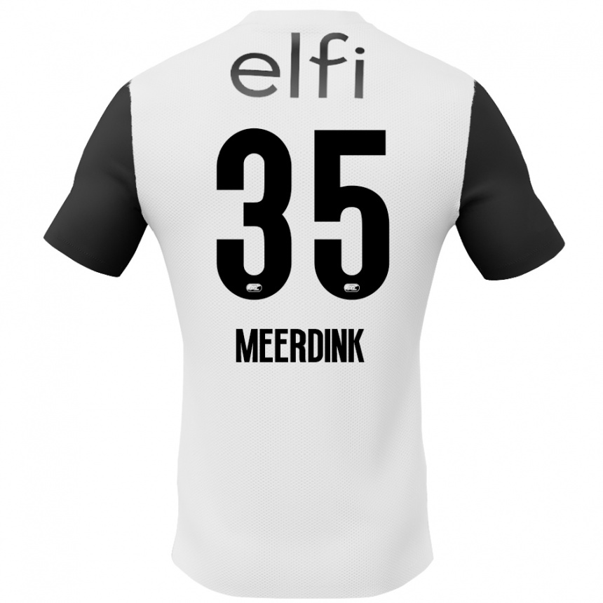 Men Football Mexx Meerdink #35 White Black Away Jersey 2024/25 T-Shirt Za