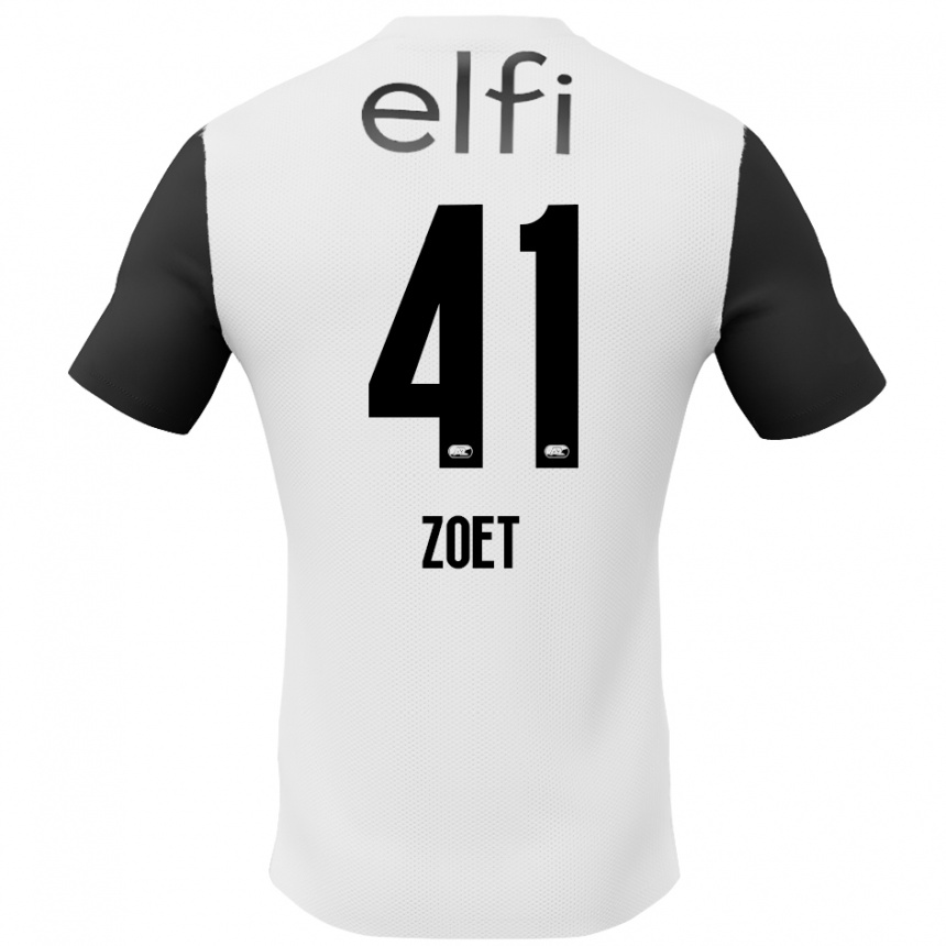 Men Football Jeroen Zoet #41 White Black Away Jersey 2024/25 T-Shirt Za