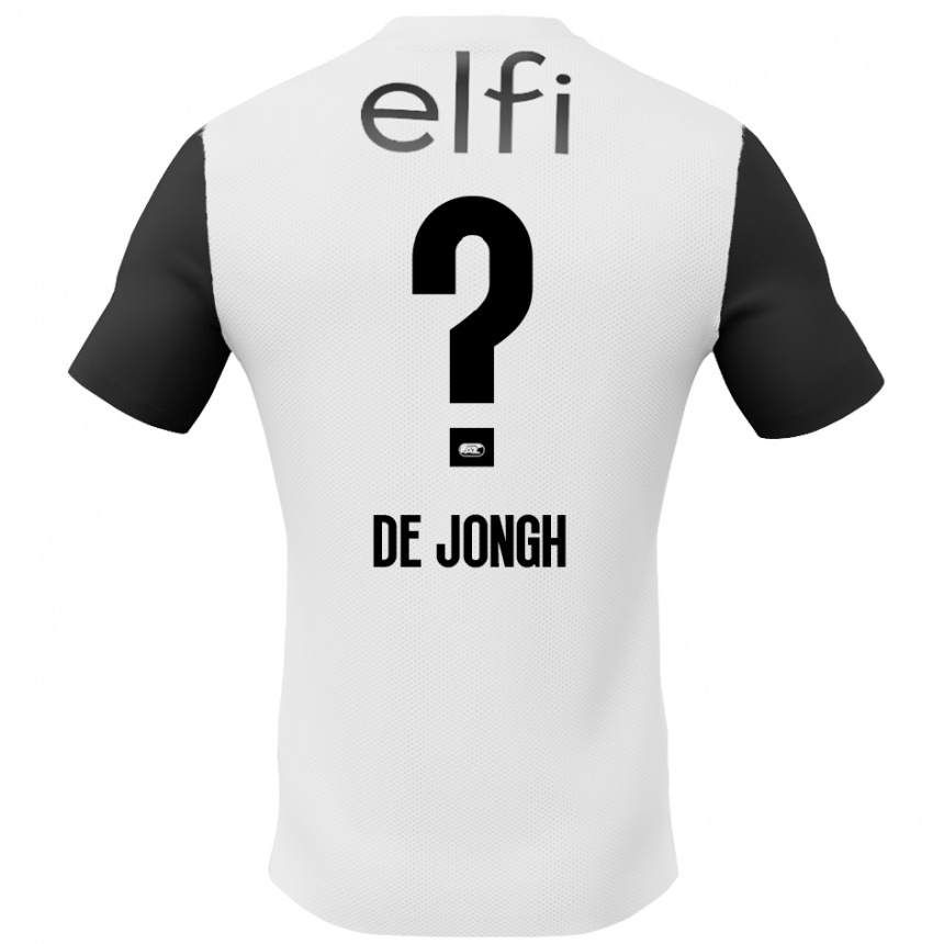 Men Football Iain De Jongh #0 White Black Away Jersey 2024/25 T-Shirt Za