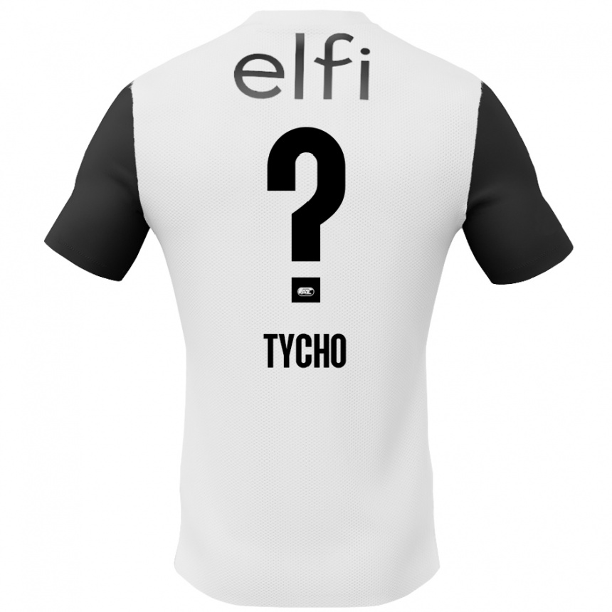 Men Football Tycho De Wit #0 White Black Away Jersey 2024/25 T-Shirt Za