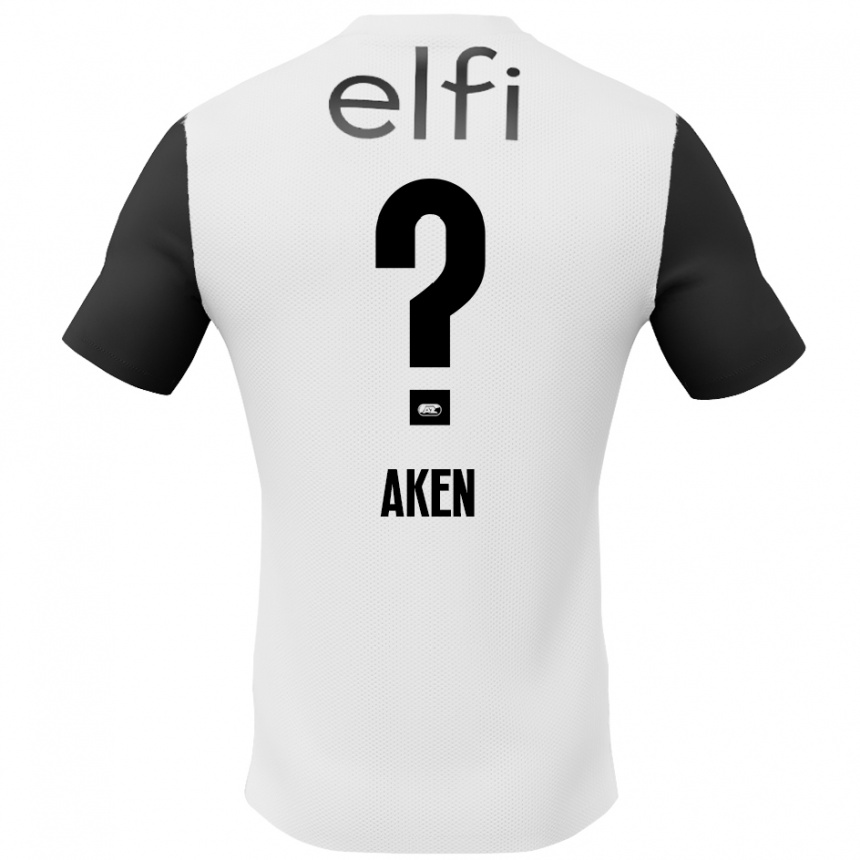 Men Football Latrell Aken #0 White Black Away Jersey 2024/25 T-Shirt Za