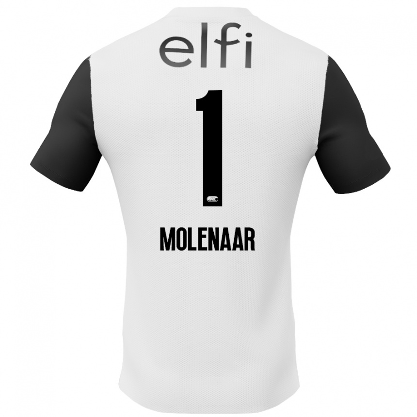 Men Football Finn Molenaar #1 White Black Away Jersey 2024/25 T-Shirt Za