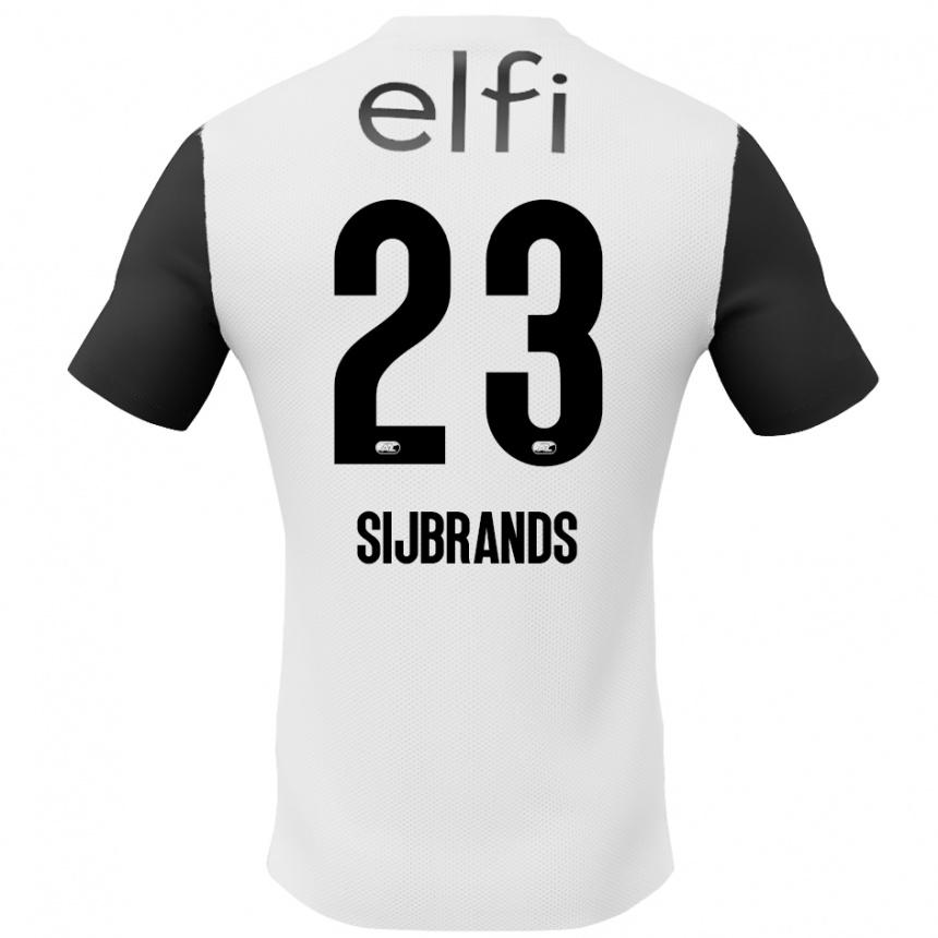 Men Football Julian Sijbrands #23 White Black Away Jersey 2024/25 T-Shirt Za