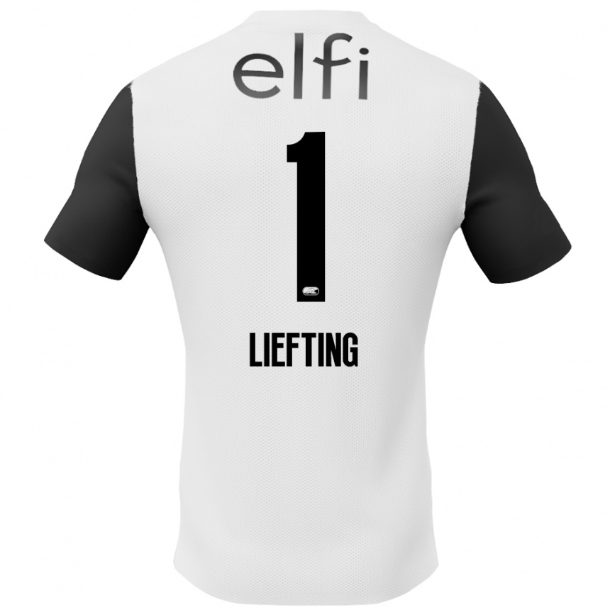 Men Football Femke Liefting #1 White Black Away Jersey 2024/25 T-Shirt Za