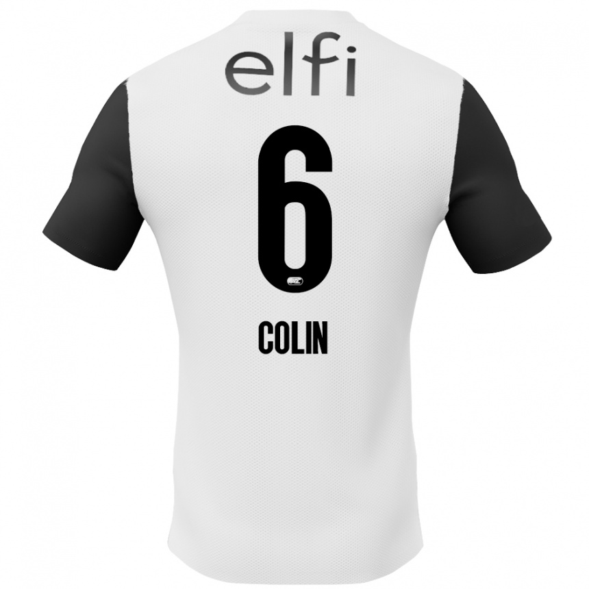 Men Football Isa Colin #6 White Black Away Jersey 2024/25 T-Shirt Za